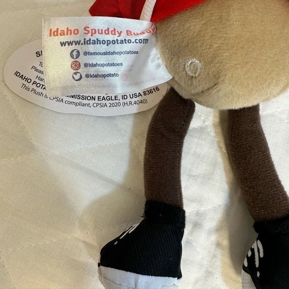 Spuddy Buddy Plush 8” Long The Star Of The Famous Idaho Potato Bowl Doll NWT - Picture 5 of 6